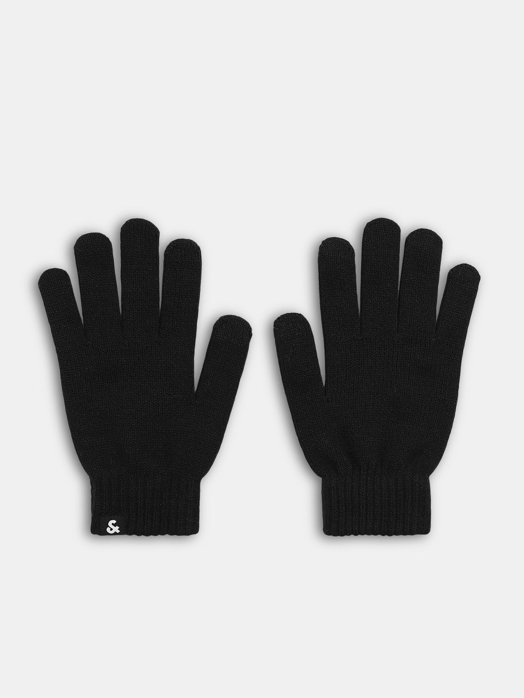 Black Knitted Gloves - Free Size