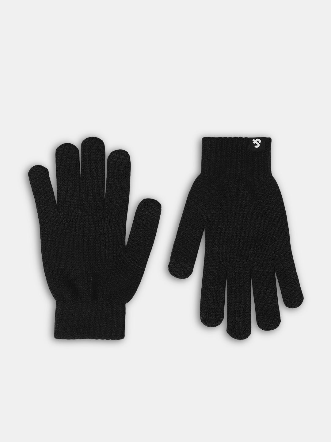 Black Knitted Gloves