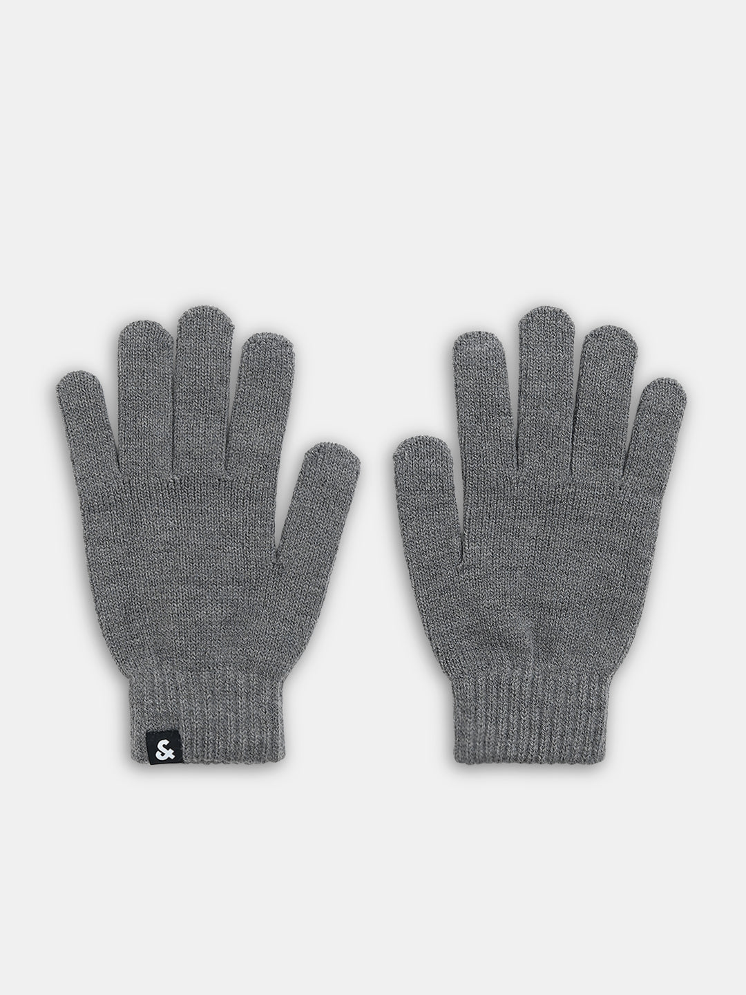 Grey Knitted Gloves - Free Size