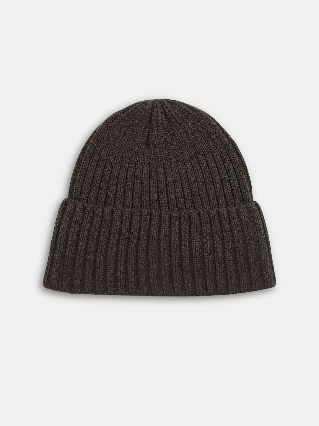 Dark Brown Knitted Beanie - Free Size