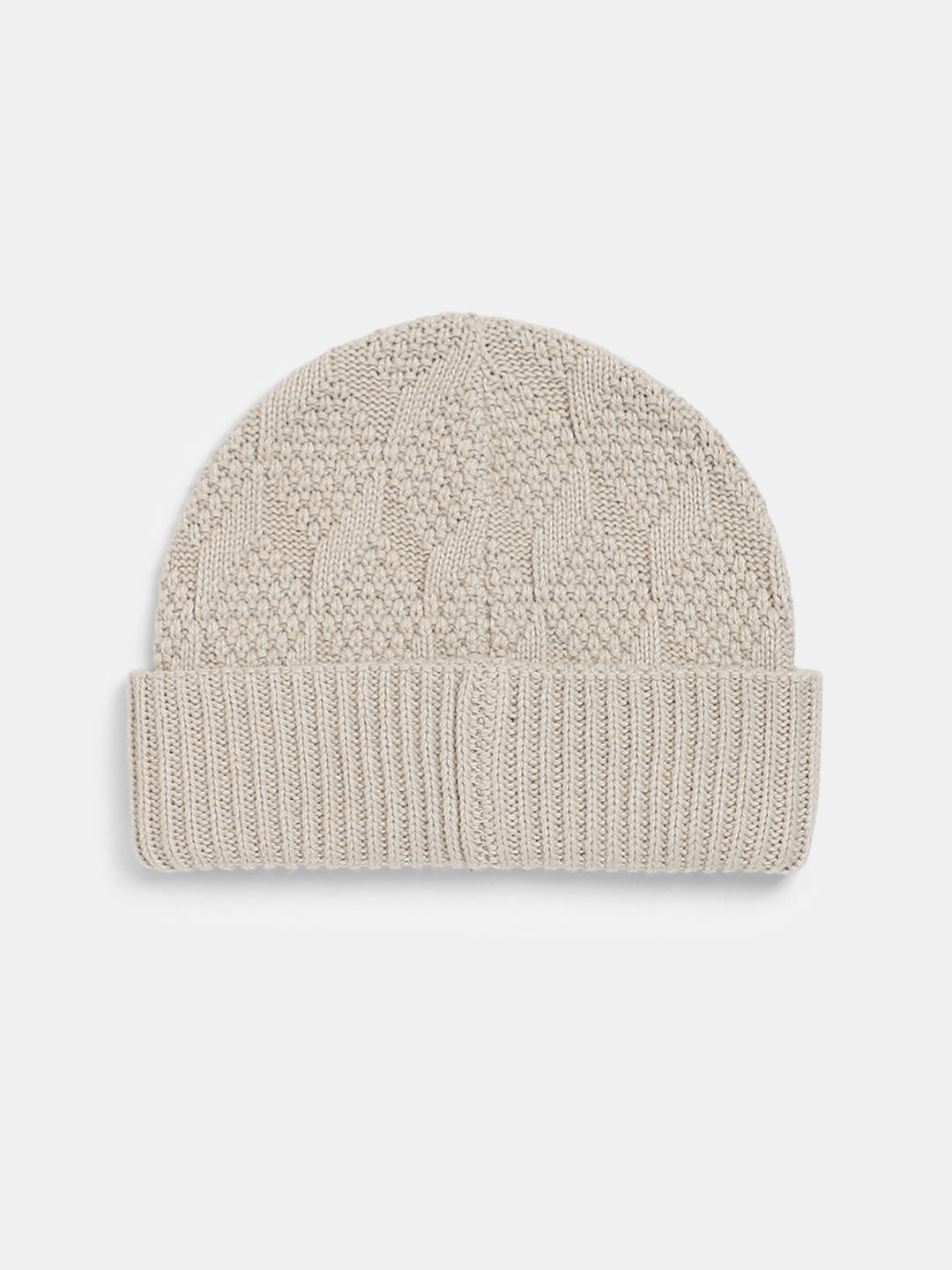 Beige Short Beanie - Free Size