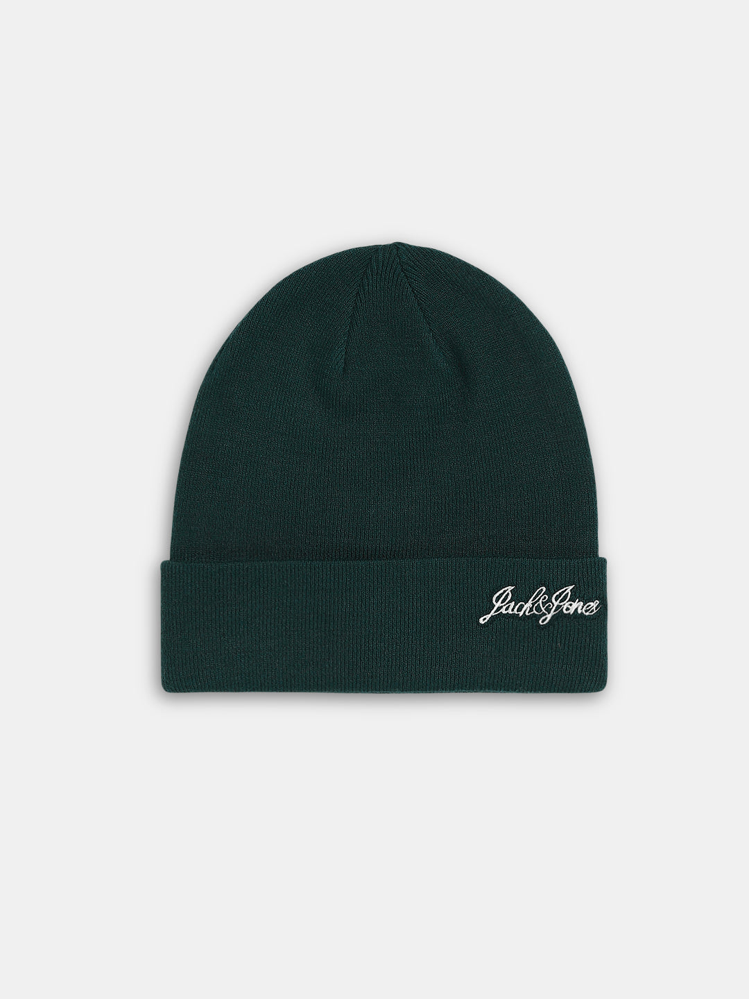 Dark Green Viscose Blend Beanie - Free Size