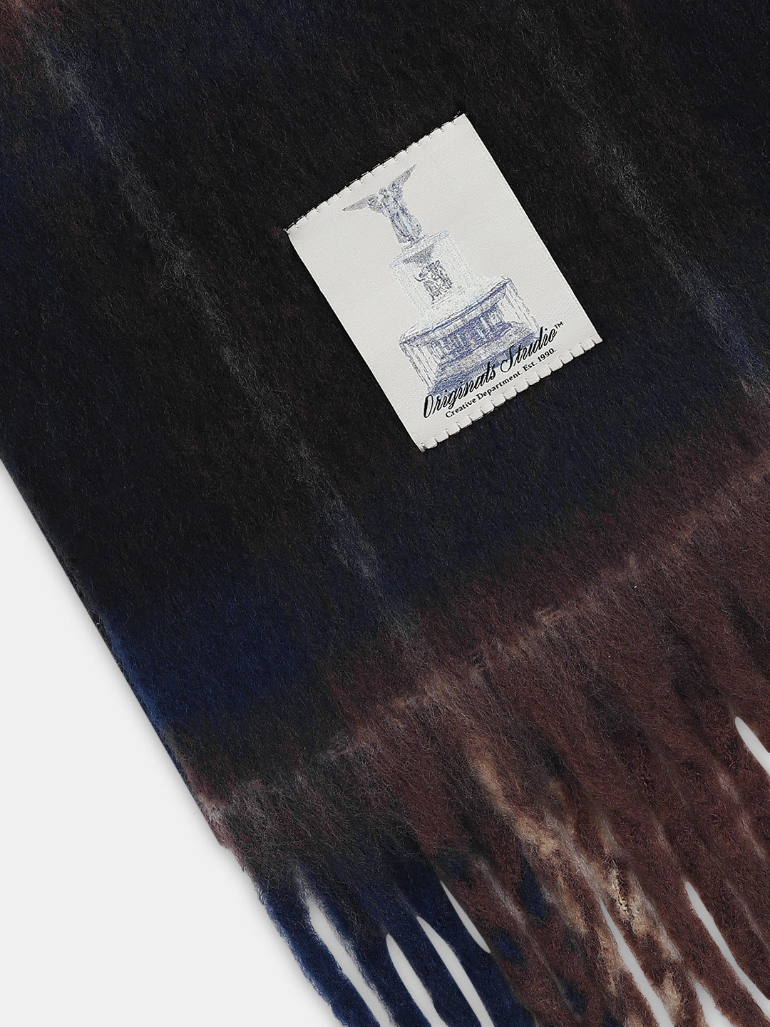 Dark Blue Check Chunky Scarf