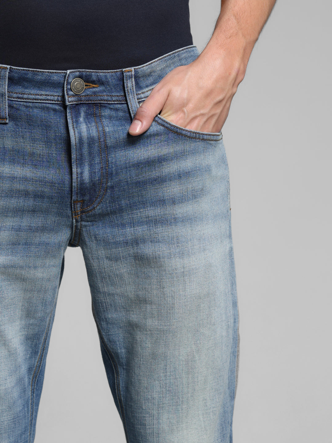 Buy Slim Fit 5 Pocket Slim Fit Jeans - Light Blue for Mens Online