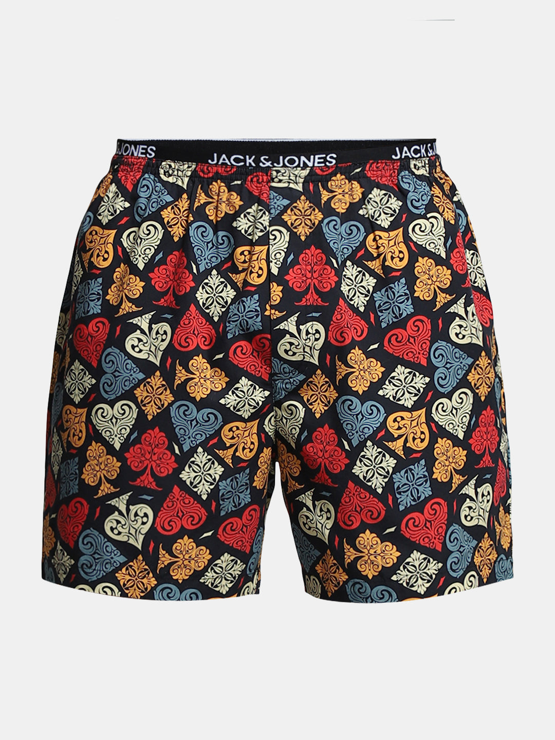 Black Card Deck Print Cotton Boxers