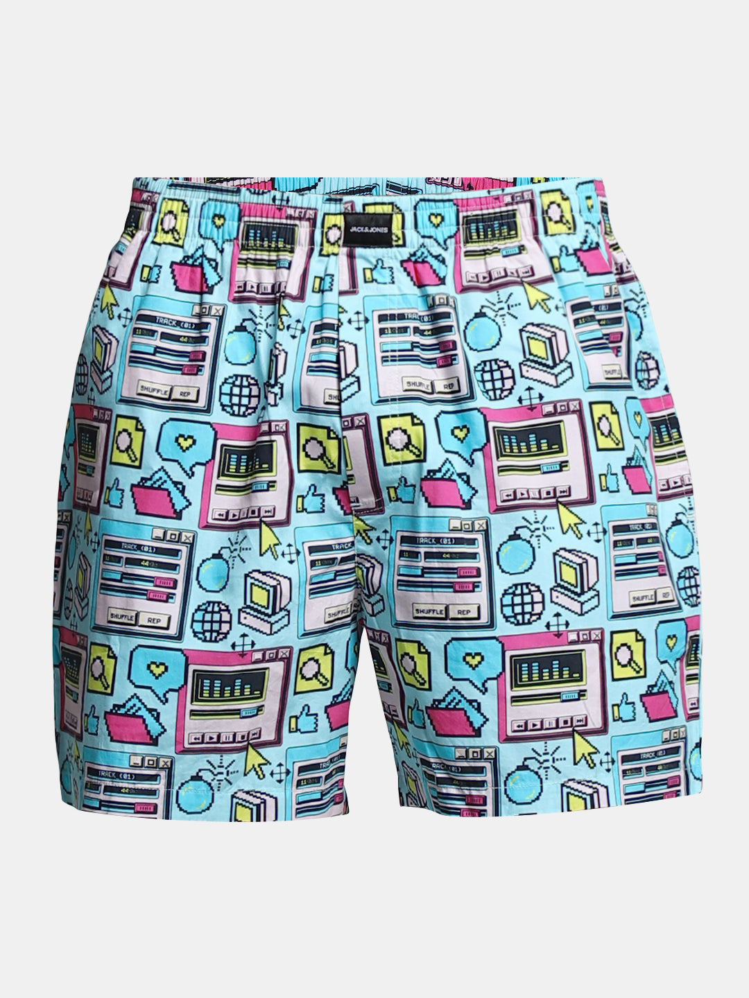Blue Computer Print Cotton Boxers