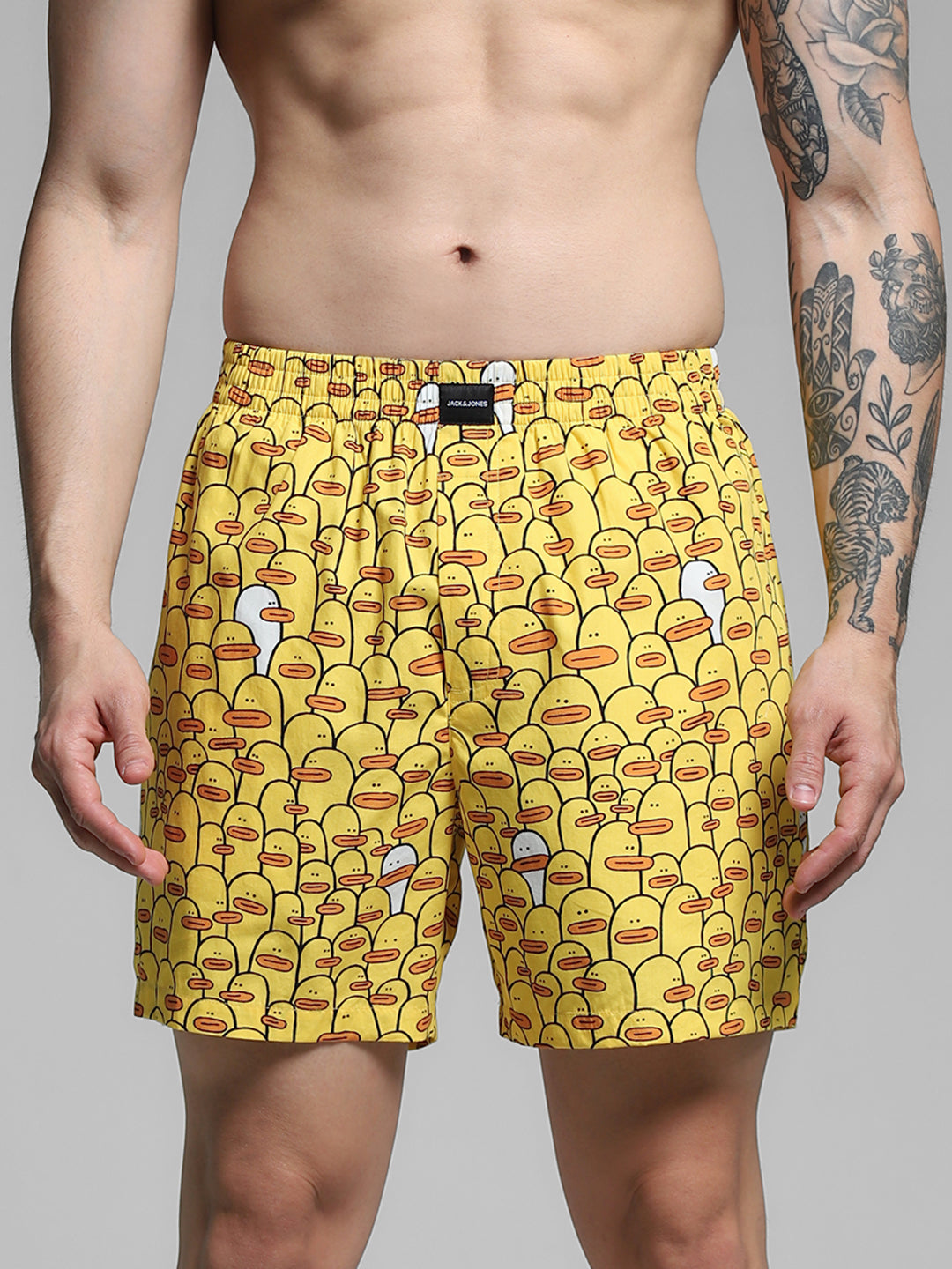Yellow Duck Print Cotton Boxers - S