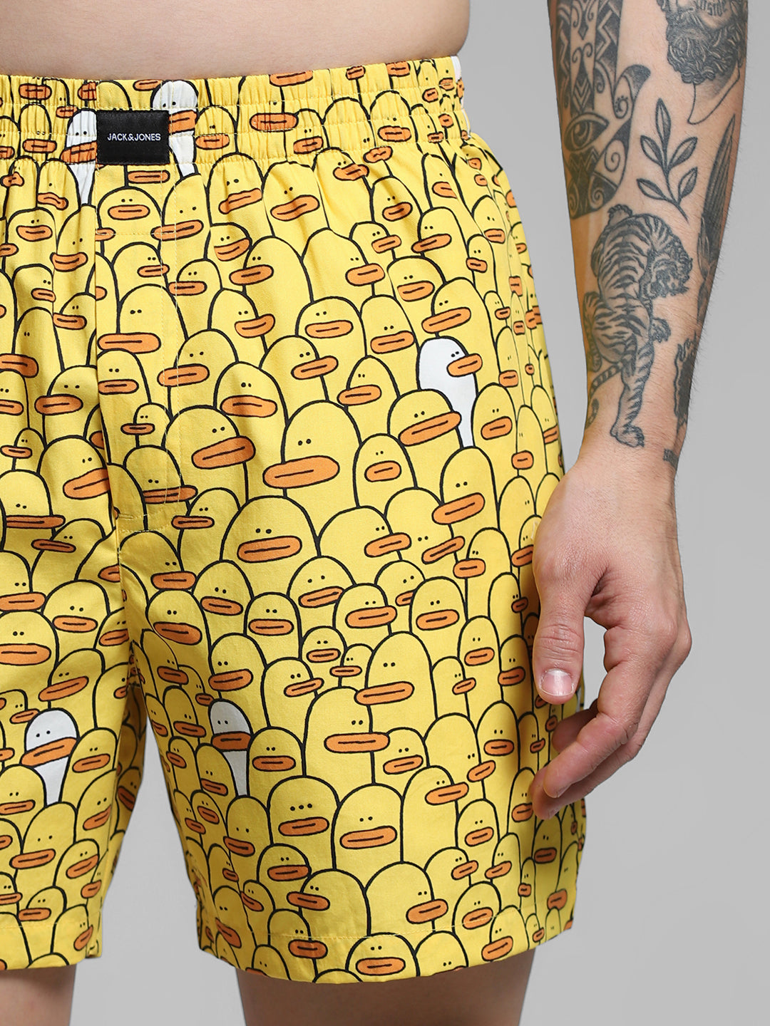 Yellow Duck Print Cotton Boxers