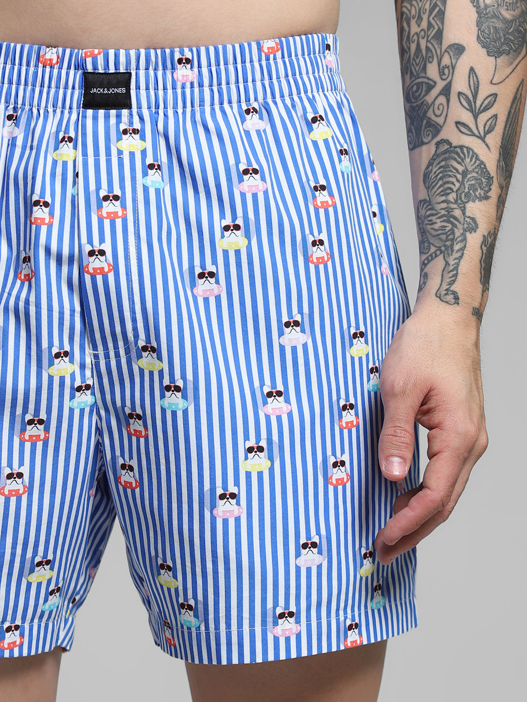 Blue Striped Cotton Boxers