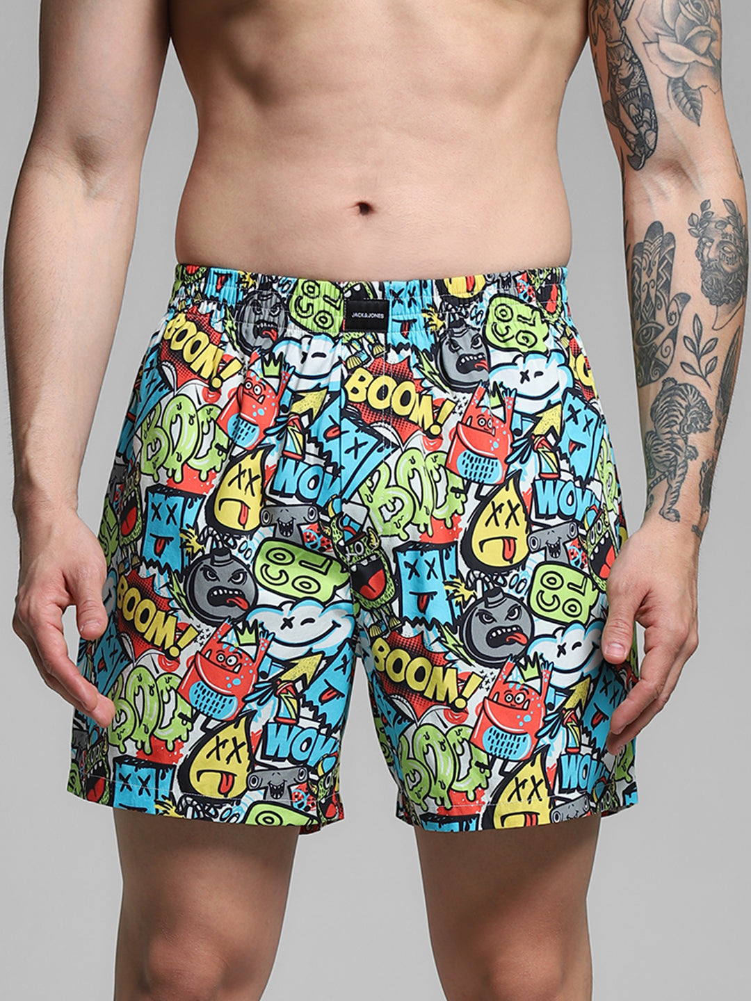 Multi-Colour Printed Cotton Boxers - XL