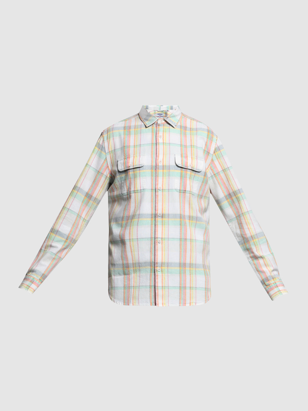 White Check Linen Blend Shirt
