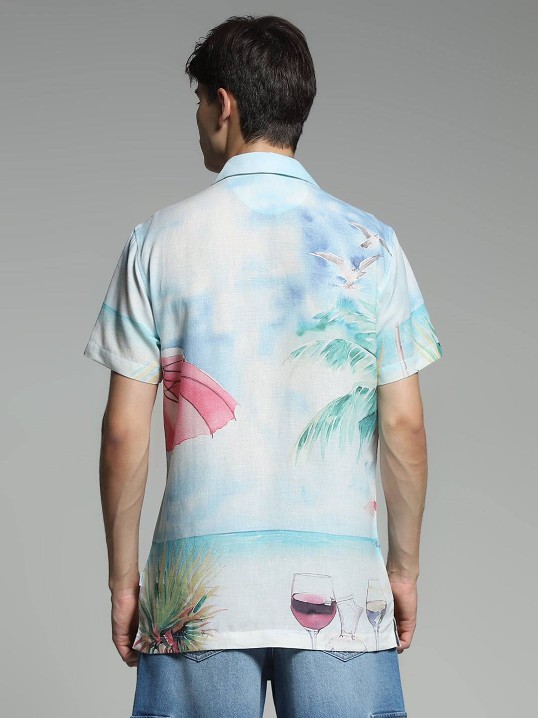 JACK&JONES Blue Printed Comfort Fit Shirt