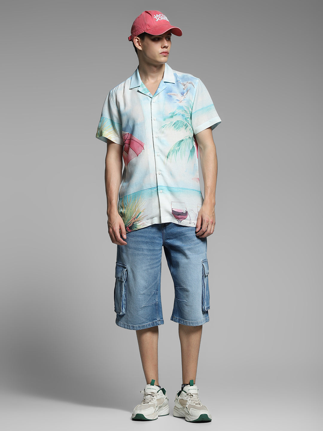 JACK&JONES Blue Printed Comfort Fit Shirt