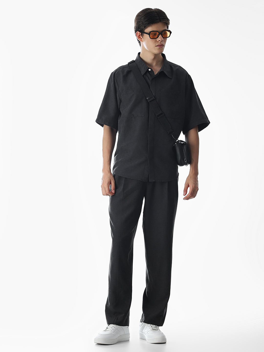 Dark Grey Short Sleeves Overshirt