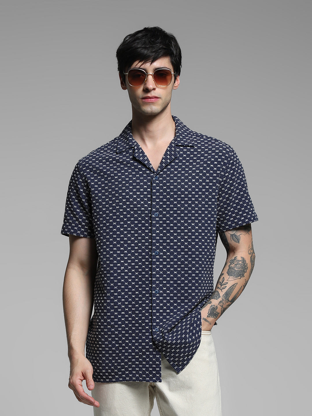 Dark Blue Comfort Fit Shirt - S