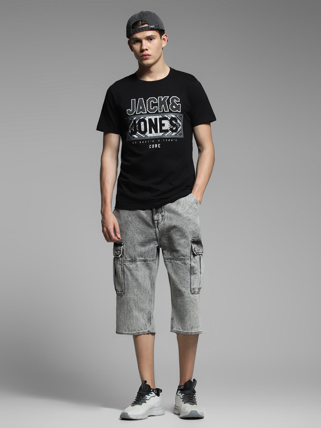 Black Logo Print Cotton T-shirt