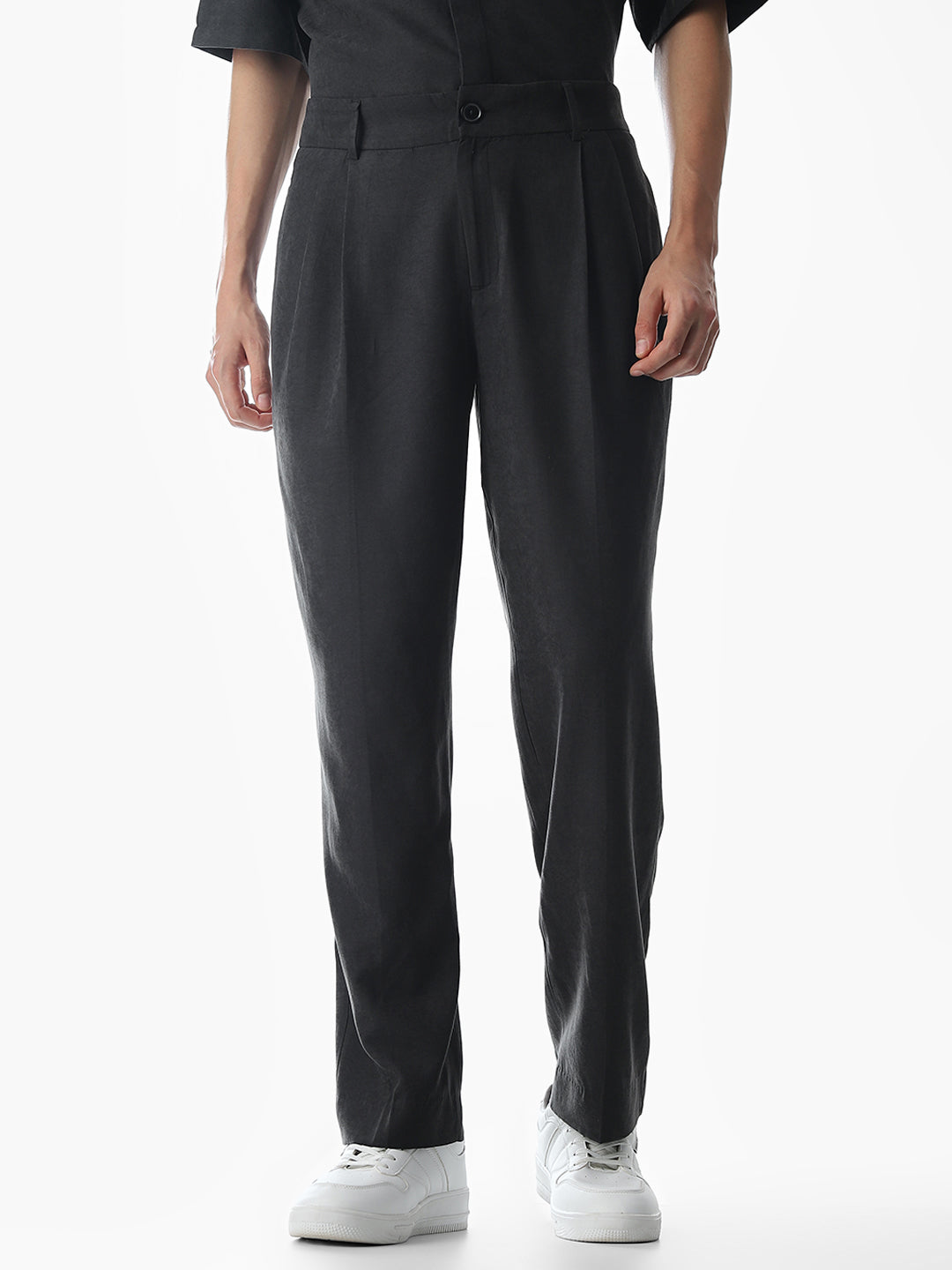 最安値新品Stacked Oil Coating Loose Fit Pants Buy Dark Grey Loose Fit Pants for Mens Online at Jack&Jones