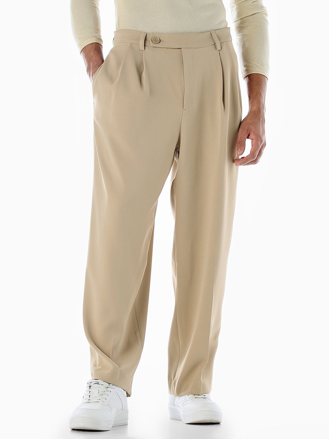 Loose Fit Mid Rise Pants - S