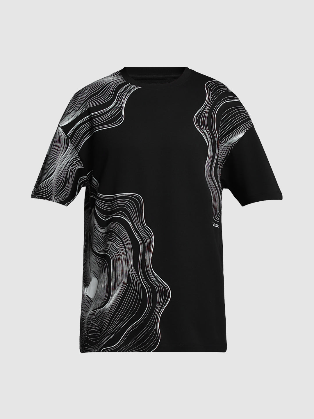 Black Printed Oversized Shirt