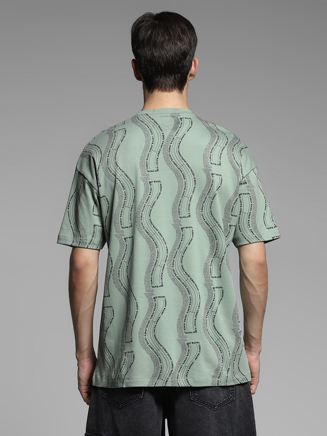 Green Printed Oversized Shirt