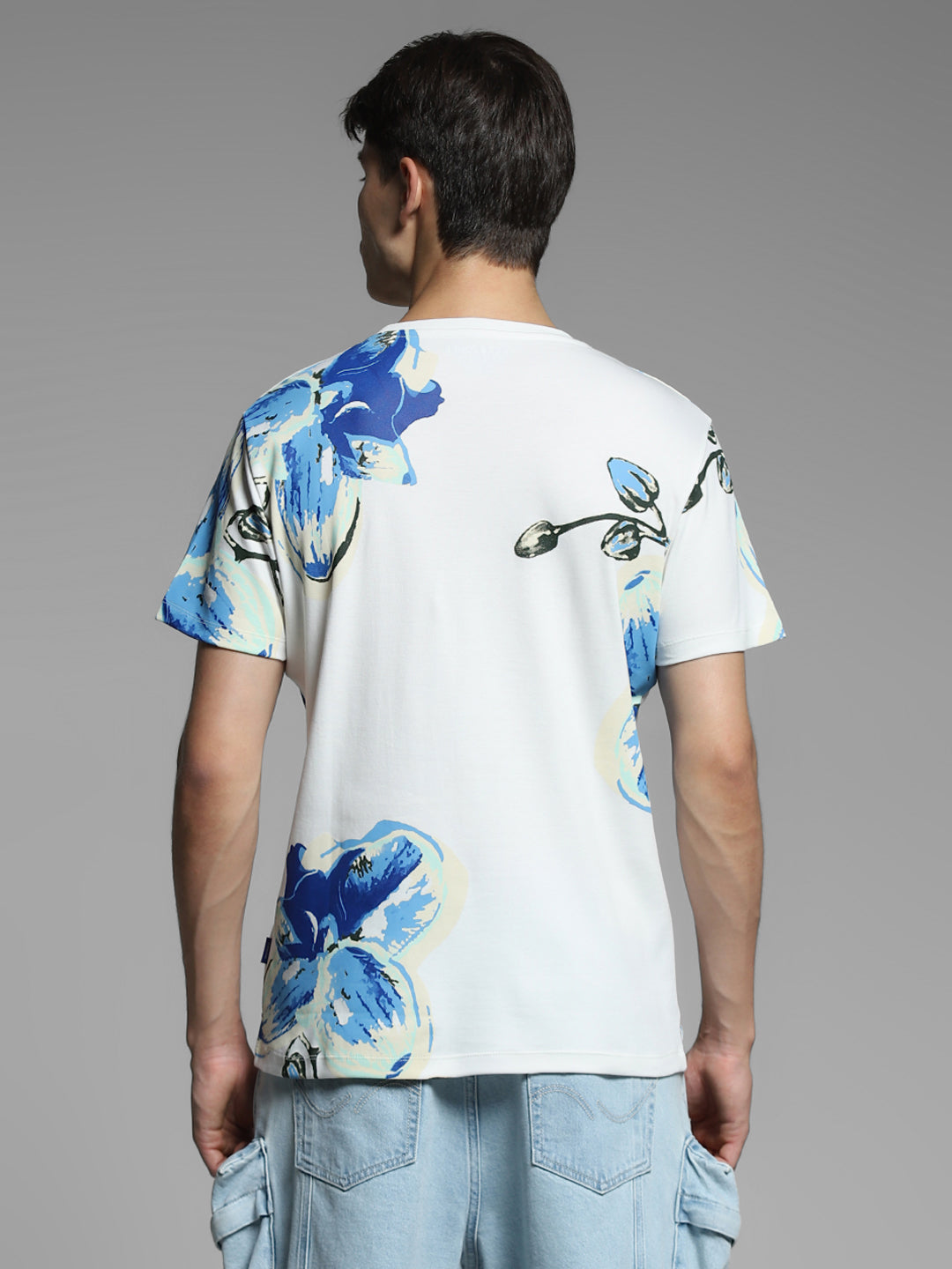 White Floral Cotton T-shirt