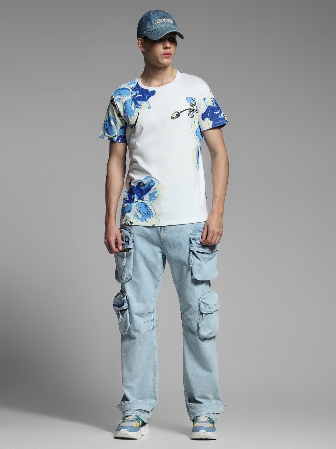 White Floral Cotton T-shirt