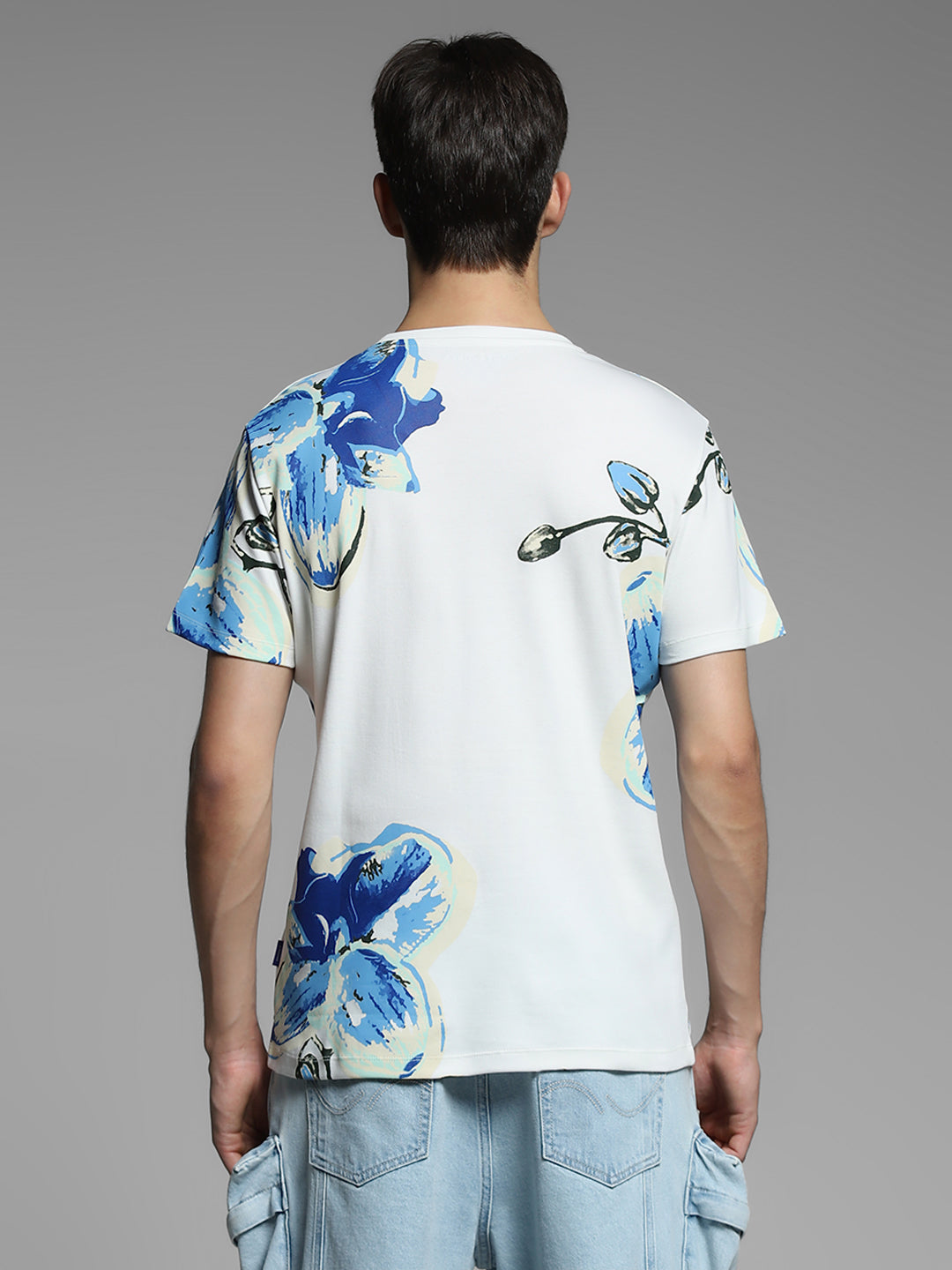 White Floral Cotton T-shirt