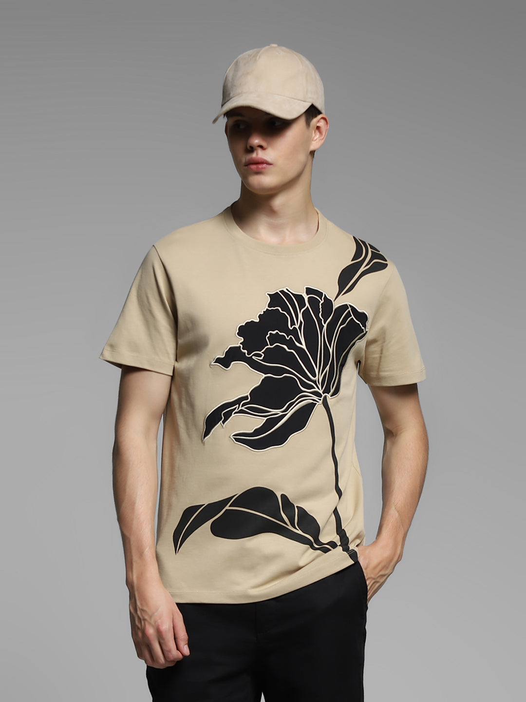 Printed Crew Neck T-shirt - S