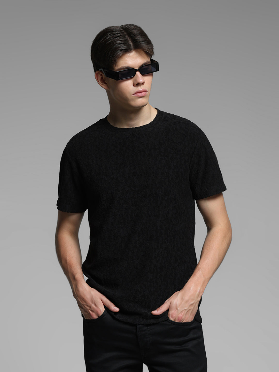 Black Crew Neck T-shirt - S