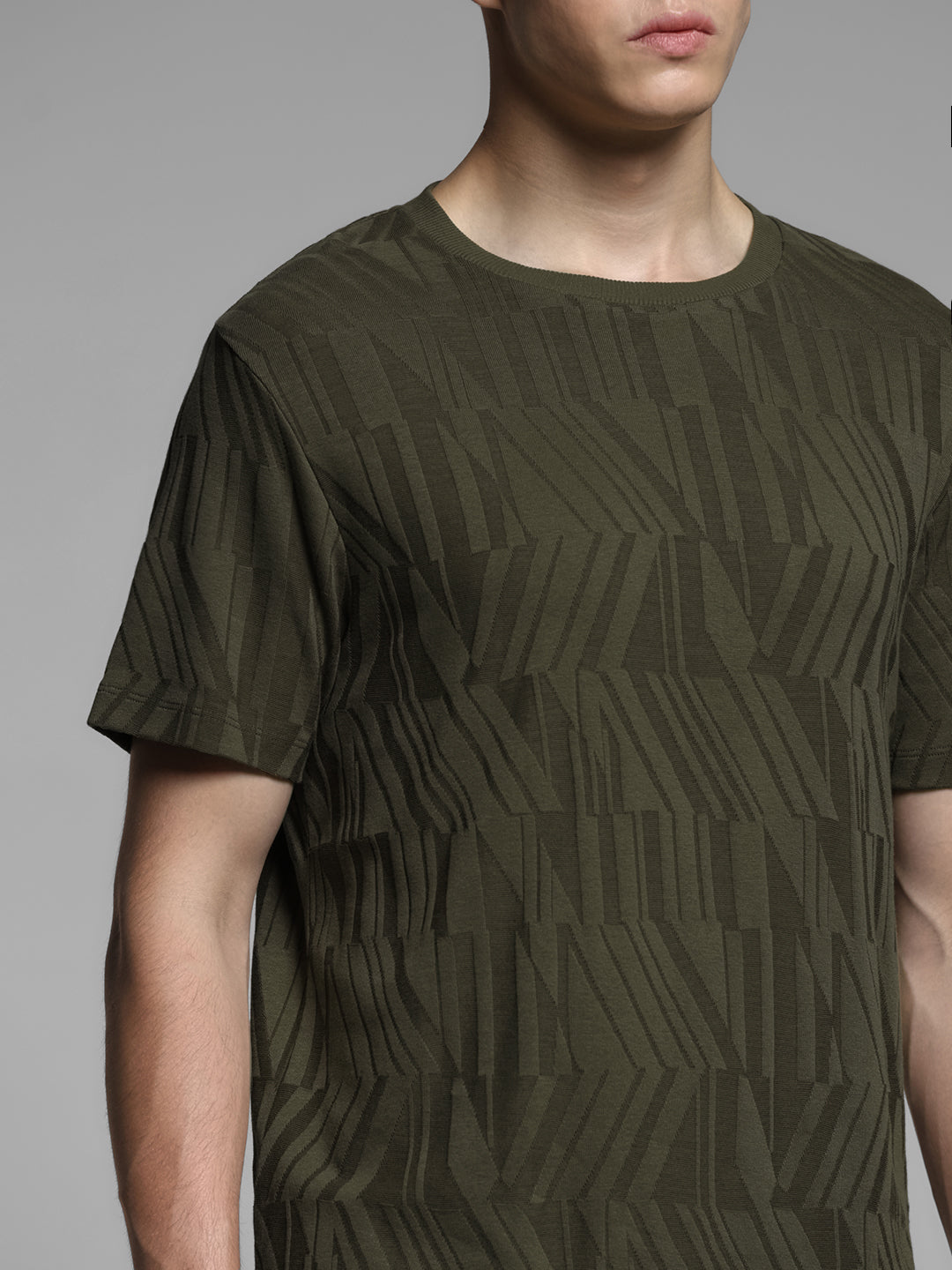 Jacquard Crew Neck T-shirt