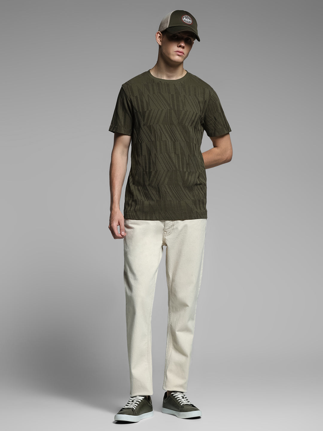 Jacquard Crew Neck T-shirt