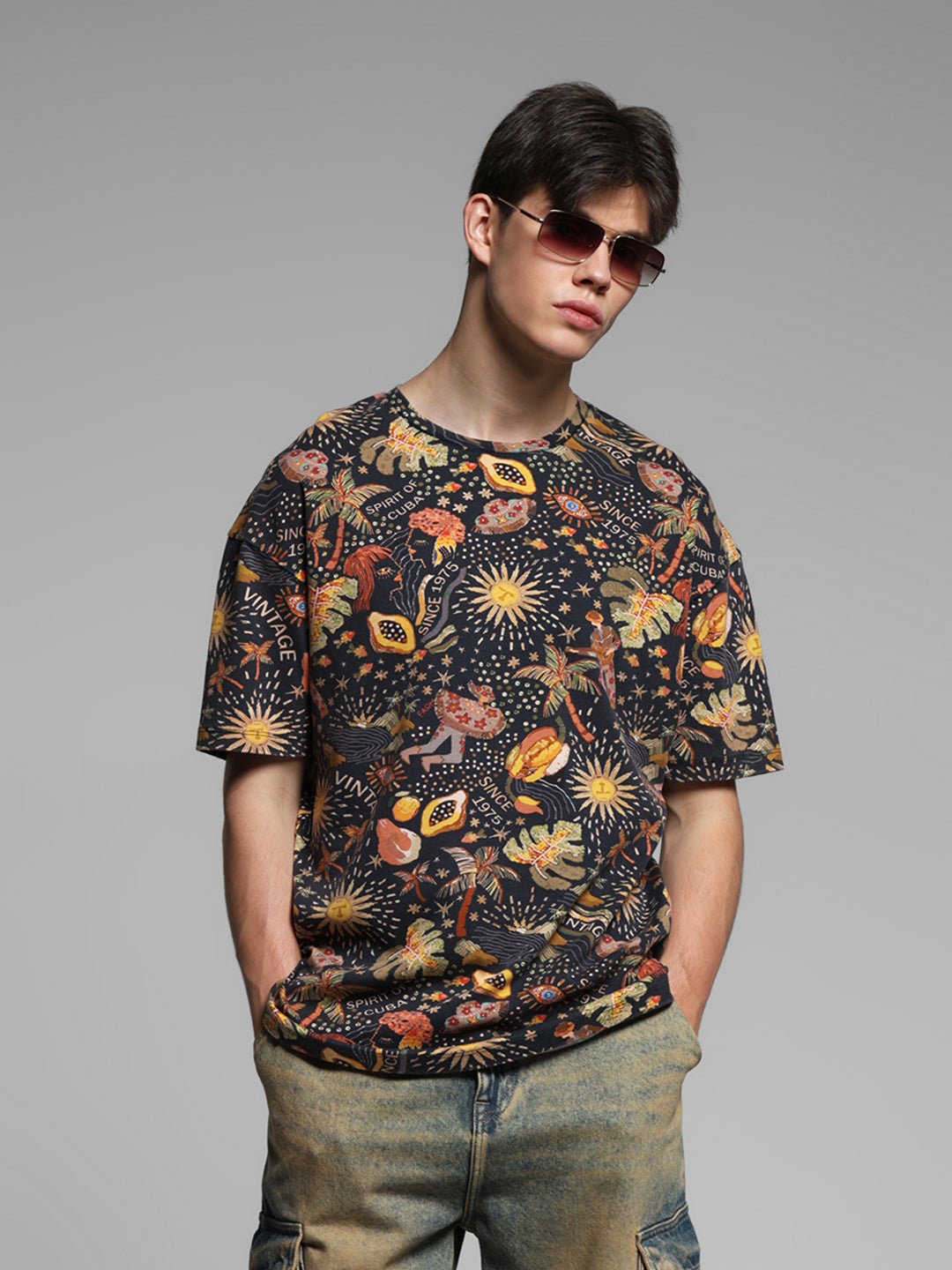 Multi-Colour Printed T-shirt - S