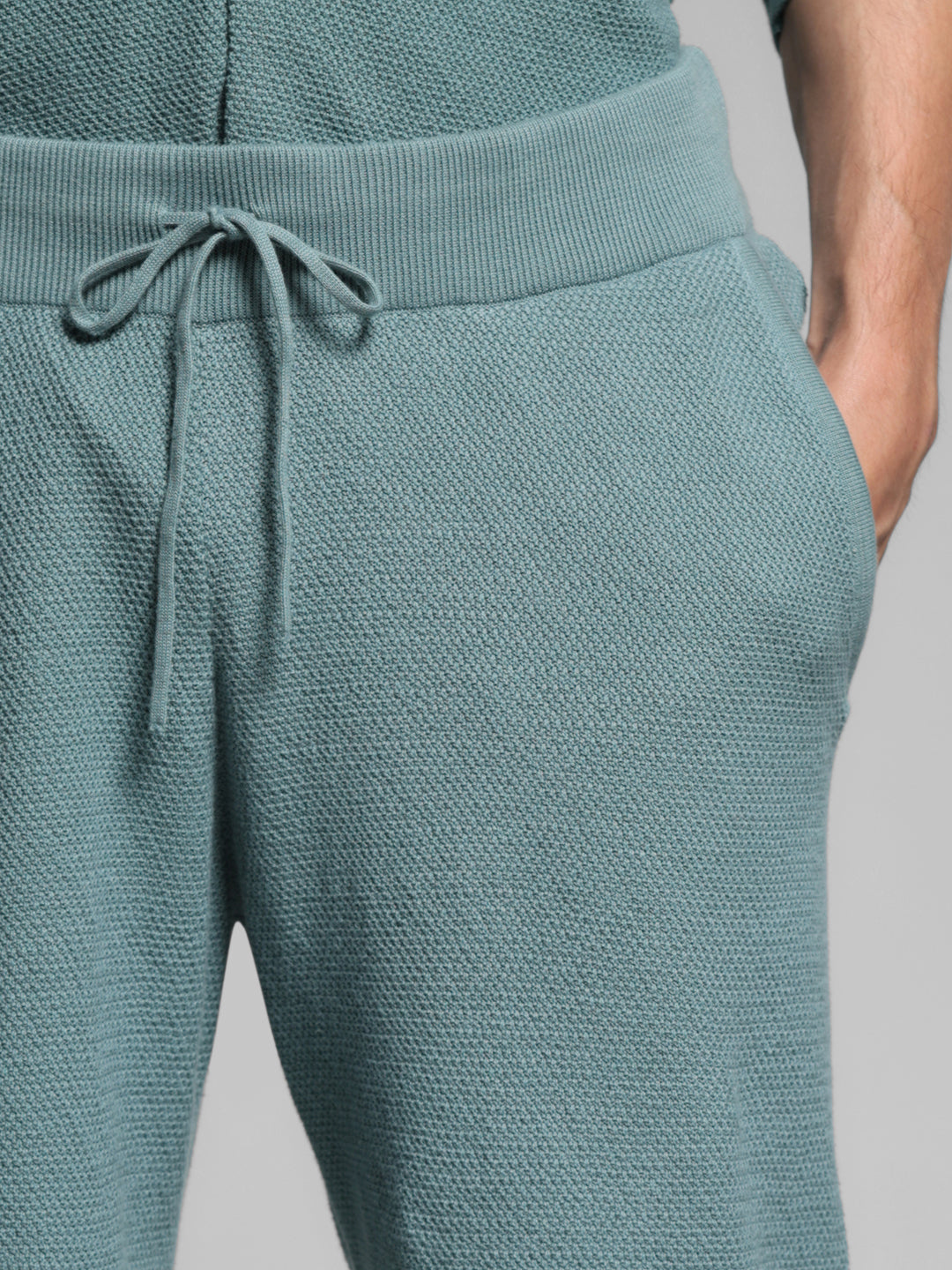 Green Mid Rise Knit Shorts