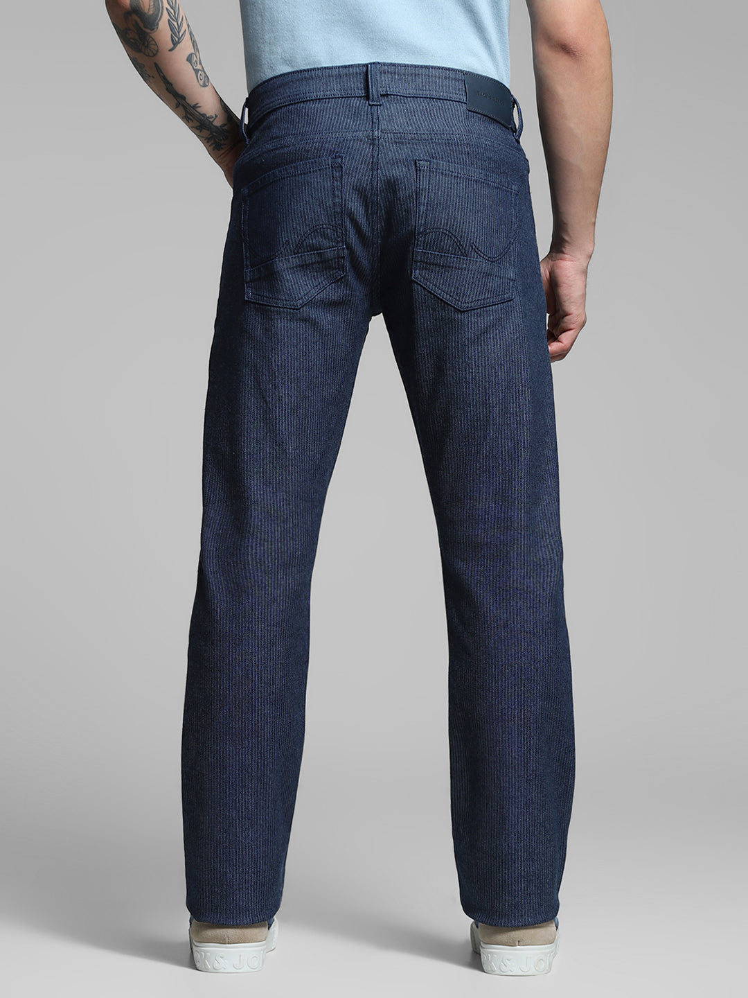 Dark Blue Low Rise Clark Regular Fit Jeans