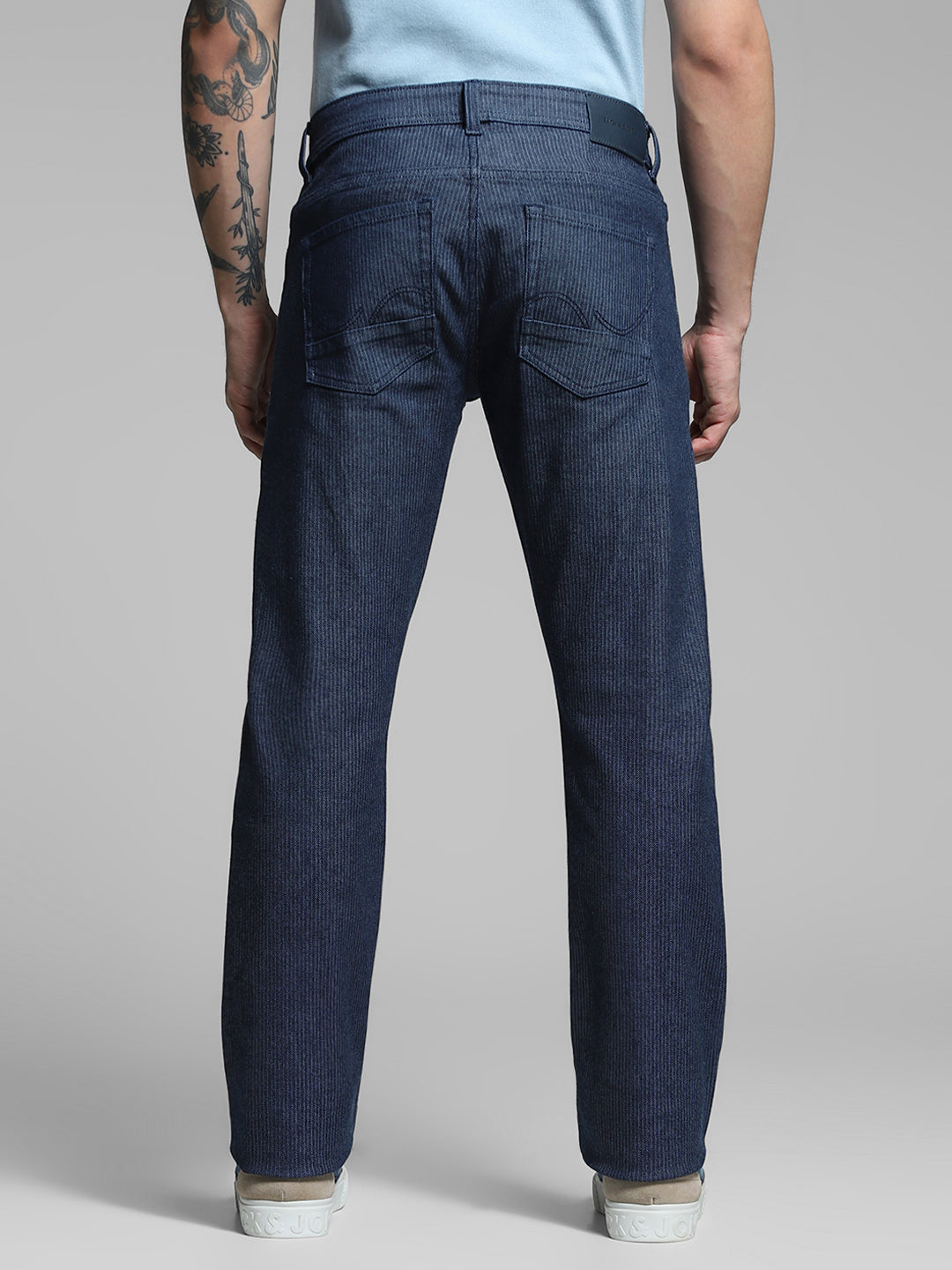 Dark Blue Low Rise Clark Regular Fit Jeans