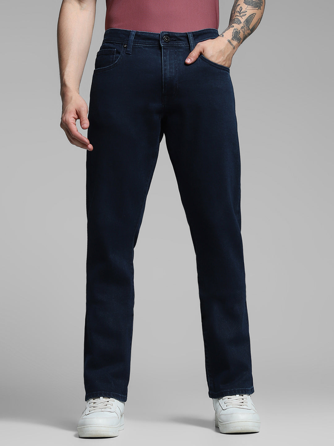 Dark Blue Low Rise Clark Regular Fit Jeans - 28/30