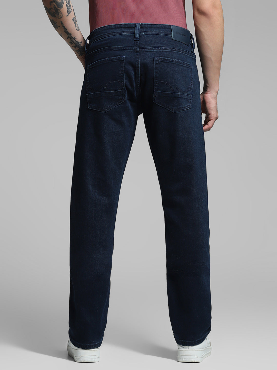 Dark Blue Low Rise Clark Regular Fit Jeans