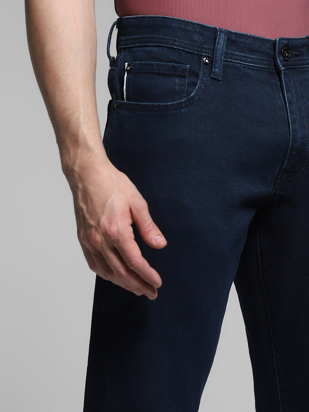 Dark Blue Low Rise Clark Regular Fit Jeans