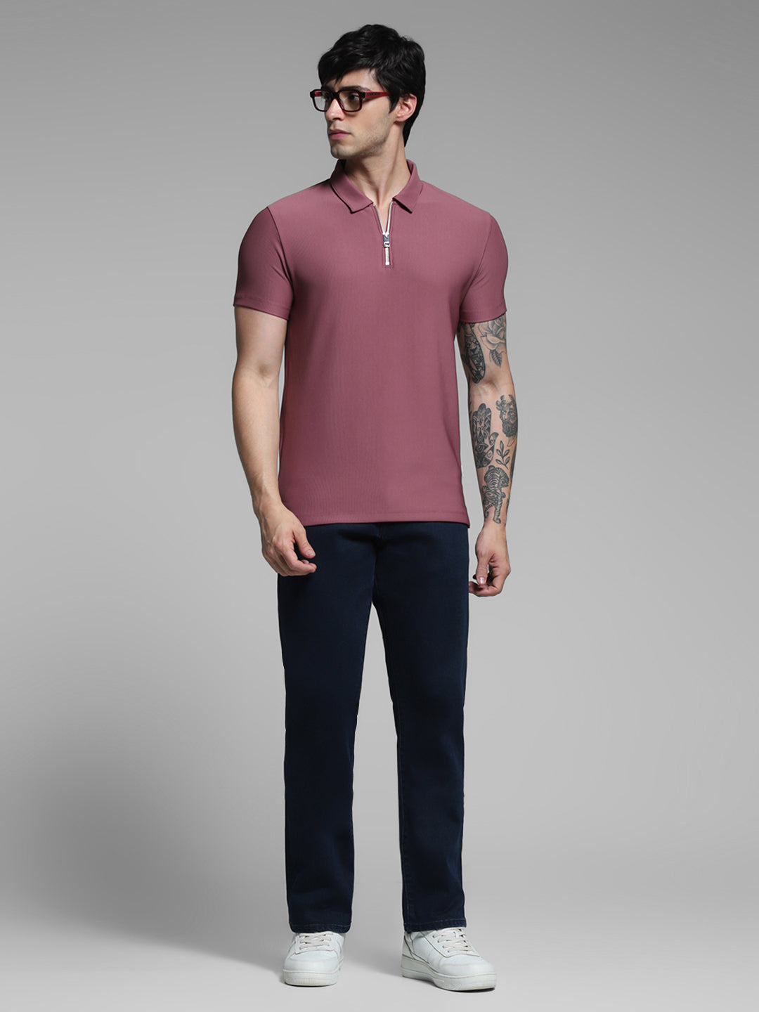 Dark Blue Low Rise Clark Regular Fit Jeans