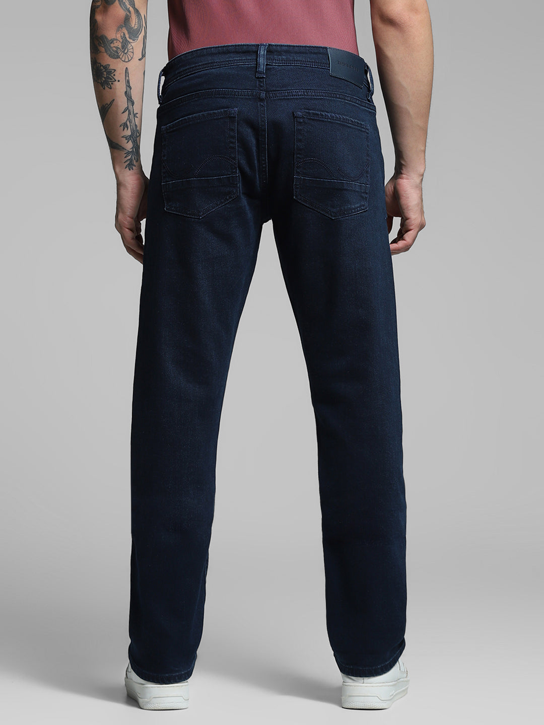 Dark Blue Low Rise Clark Regular Fit Jeans