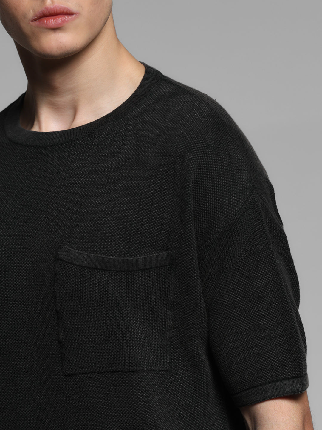 Black Cotton Washed Oversized T-shirt