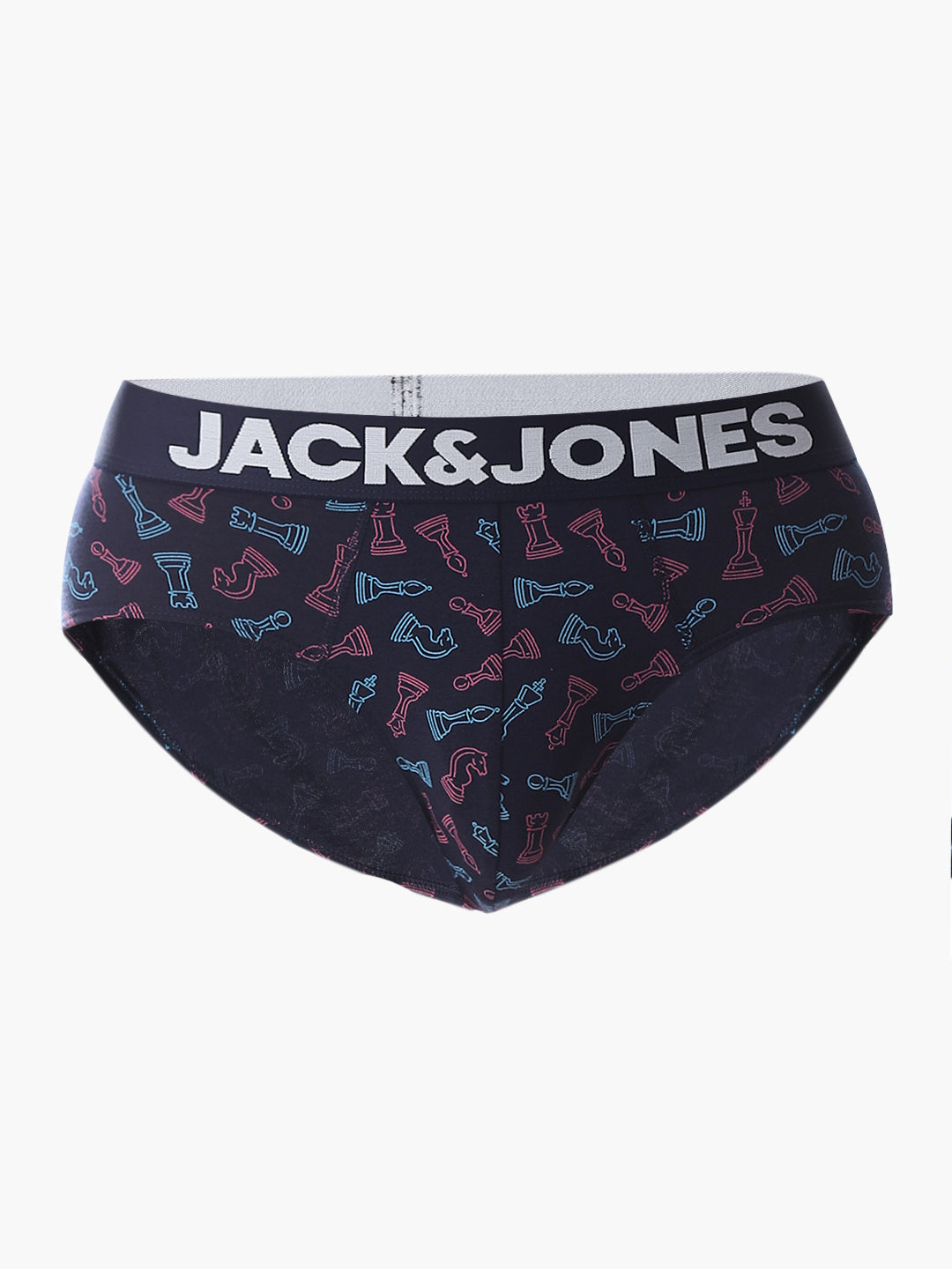 Navy Blue Chess Pawns Print Briefs