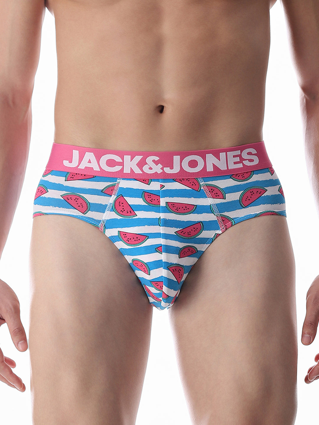 Blue Watermelon Striped Print Briefs