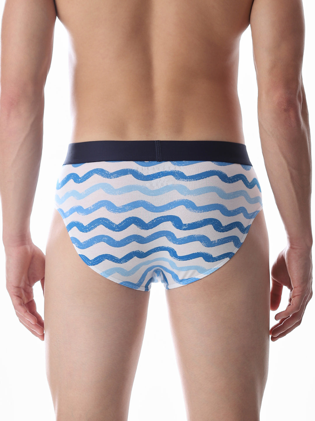 Blue Wave Stripes Printed Briefs
