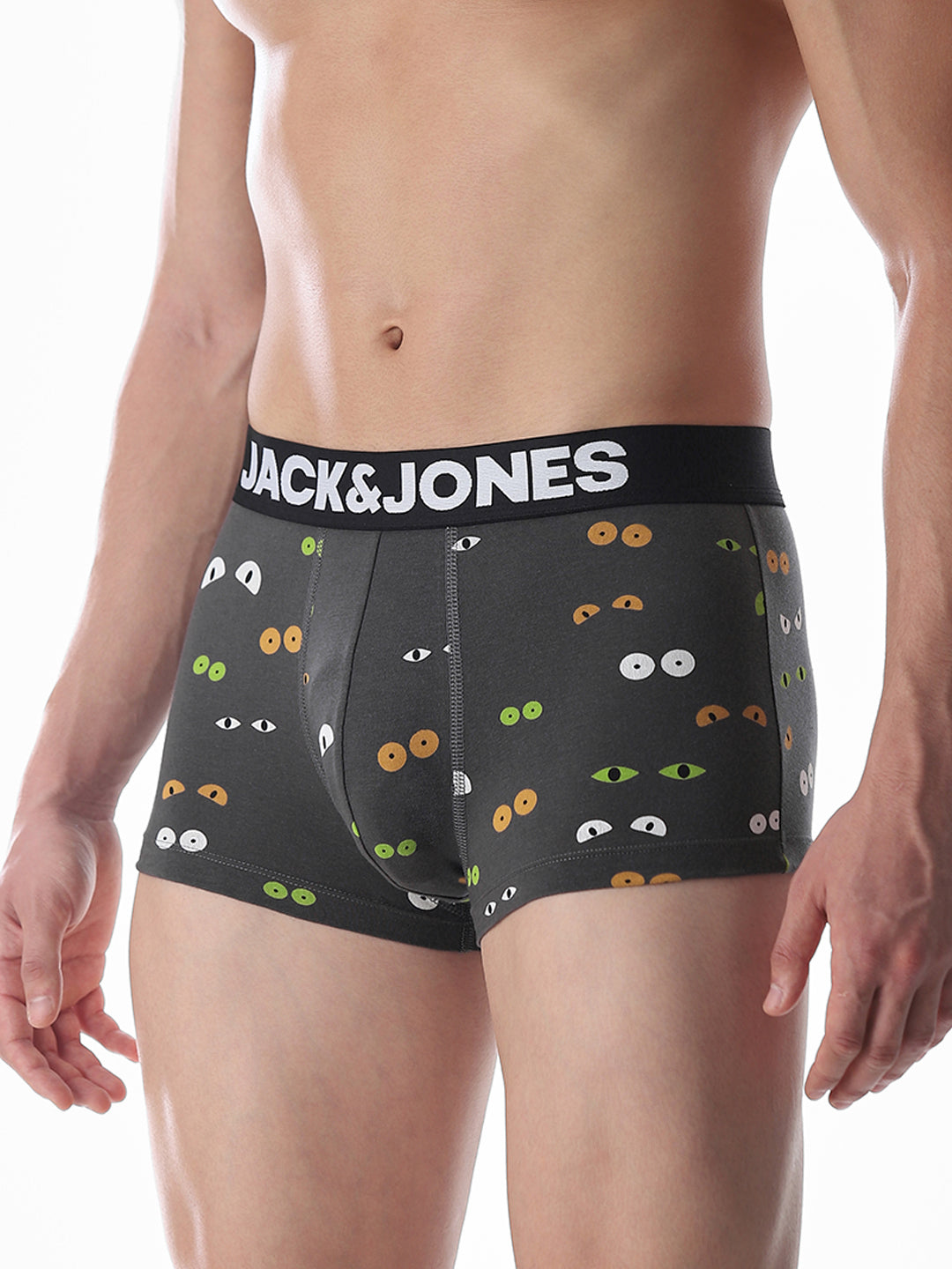 Dark Grey Printed Trunks