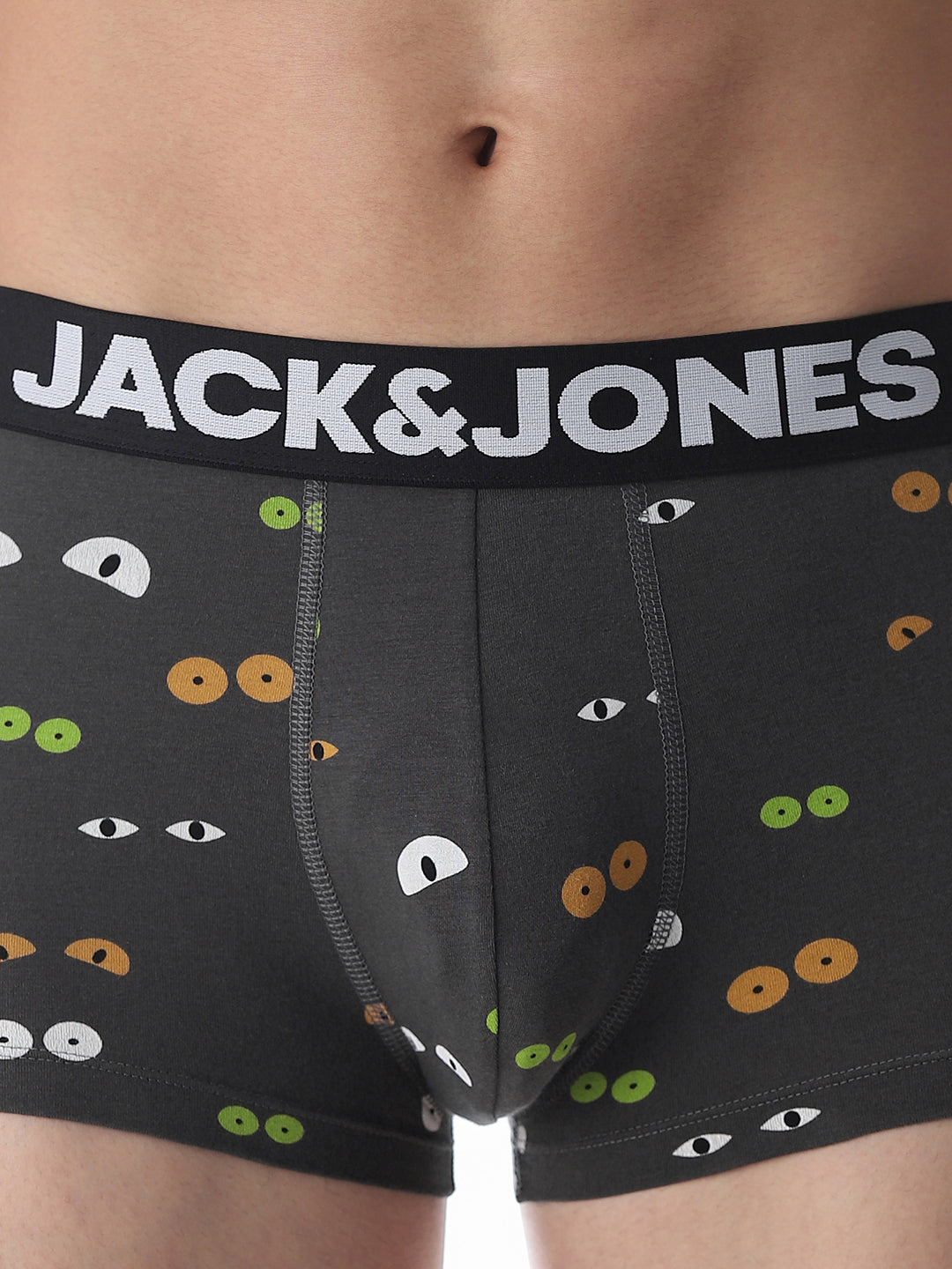 Dark Grey Printed Trunks