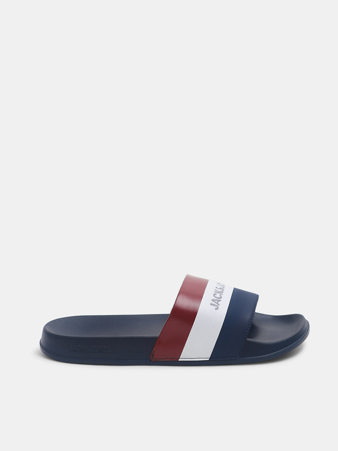 Navy Blue Striped Pool Sliders
