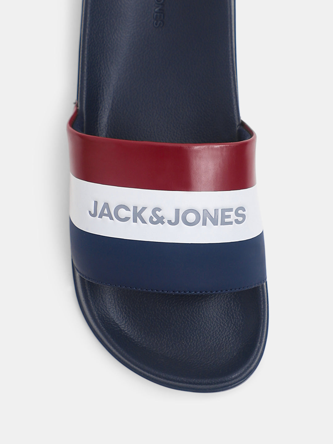 Navy Blue Striped Pool Sliders