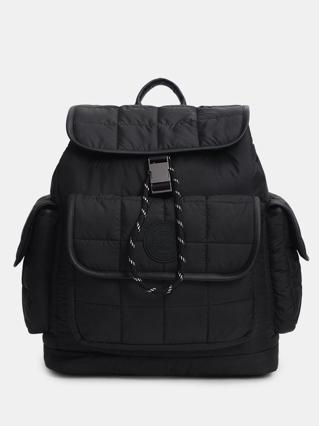 Black Puffer Backpack - Free Size