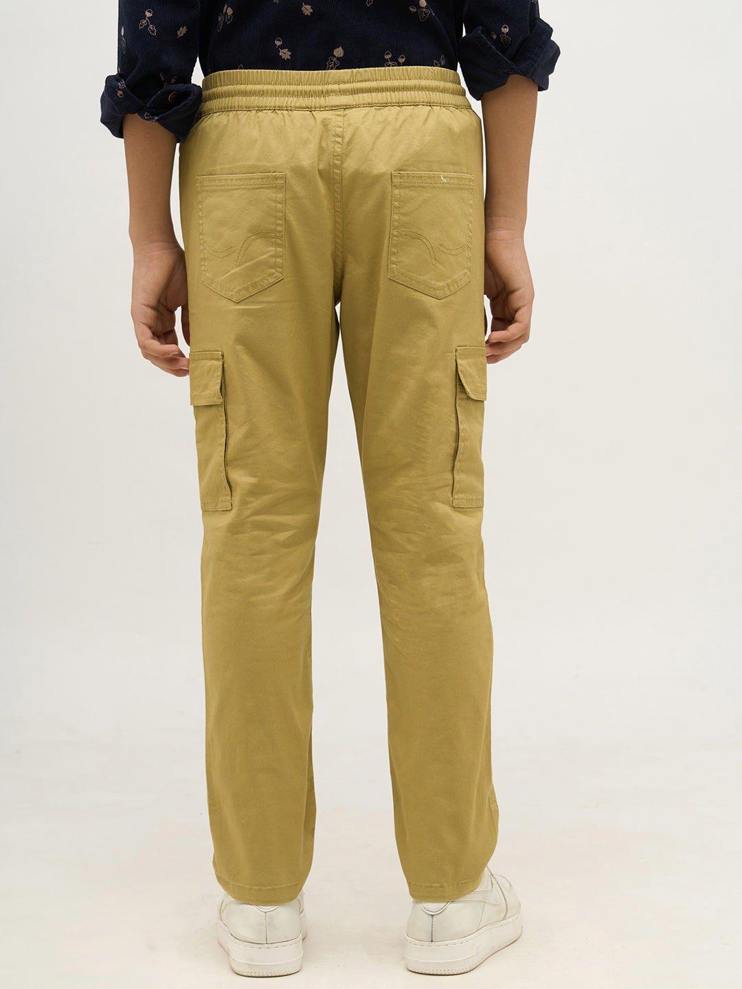 Boys Khaki Patch Pocket Cargo Pants